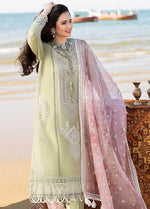 3 Piece Unstitched Heavy Embroidered Chickan Kari Lawn Suit ( Printed Organza Dupatta )