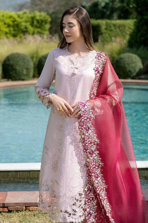 3 Piece Unstitched Heavy Embroidered Lawn Suit ( Full Embroidered Organza Dupatta )