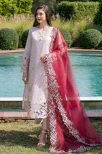 3 Piece Unstitched Heavy Embroidered Lawn Suit ( Full Embroidered Organza Dupatta )