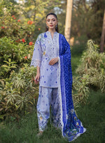 3 Piece Unstitched Embroidered Lawn Suit ( Fine Printed Lawn Dupatta )