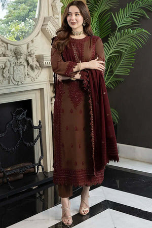 3 Piece Unstitched Heavy Embroidered Dhanak Suit ( Full Embroidered Dhanak Wool Shawl )